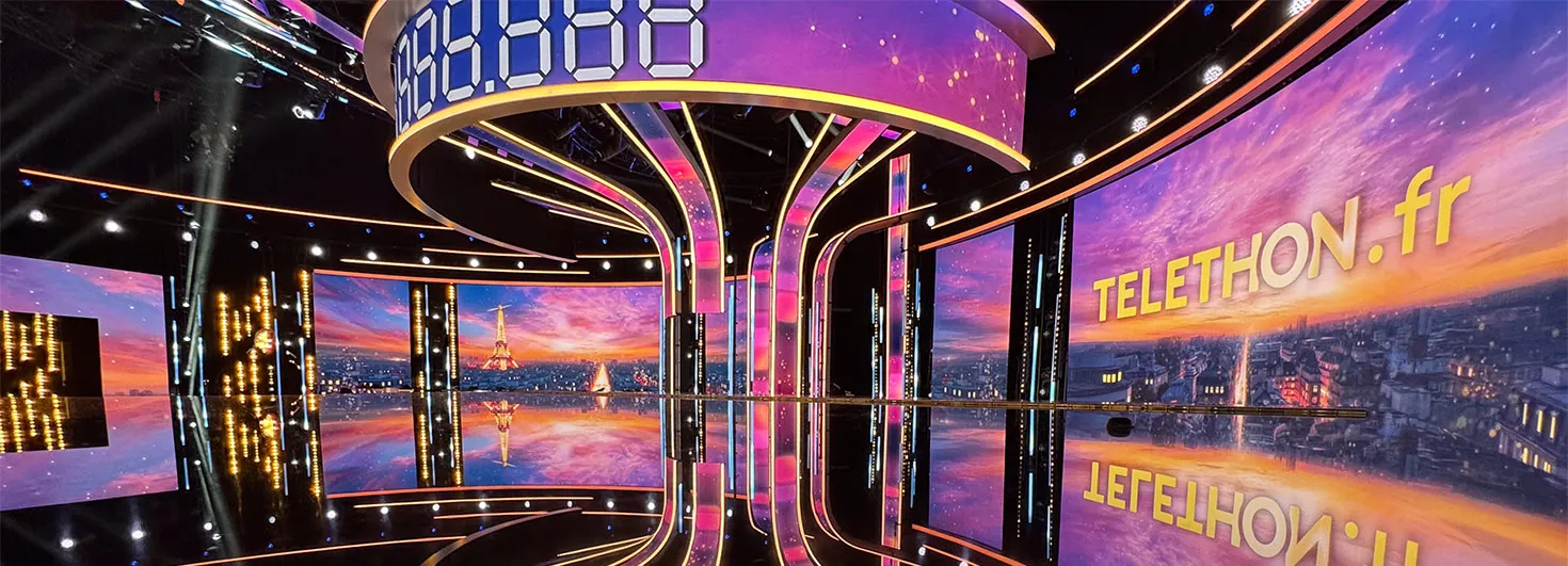 Le plateau de l'émission du Téléthon 2024